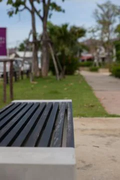 Bench in the park Foto stock