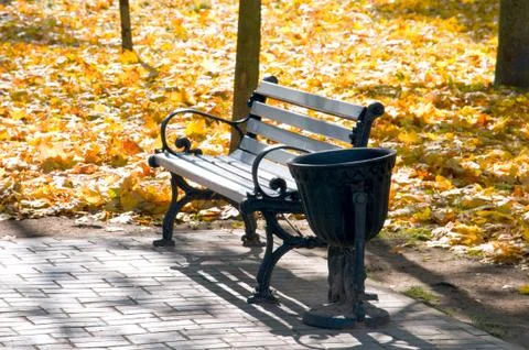 Bench in park Foto stock