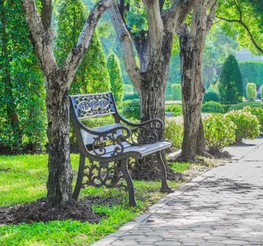 Bench in a park Stock Photos