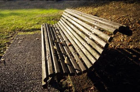 Bench on a park Stock Photos