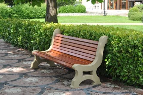Bench at a park. Stock Photos