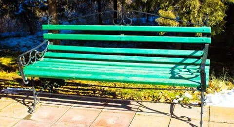 Bench in the park Foto stock