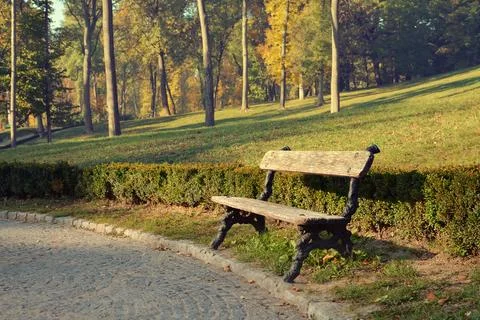 Bench in park Stock Photos
