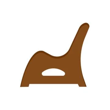 Bench park side view vector flat icon. Outdoors brown relax wooden scenery ci Ilustración de archivo