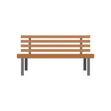 Bench park vector icon. Garden bench silhouette furniture chair. Street wooden Ilustración de archivo