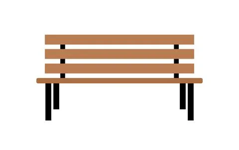 Bench park vector icon. Garden bench silhouette furniture chair. Street wooden Ilustración de archivo