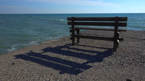 Bench on a pier Stock Footage 62677493