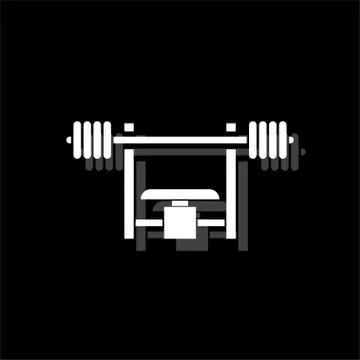 Bench Press with Barbel icon flat Stock Illustration
