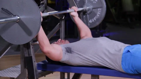 Bench Press Barbell Stock Footage 39153330