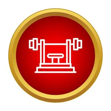 Bench press barbell gym exercise fitness icon Stock Illustration