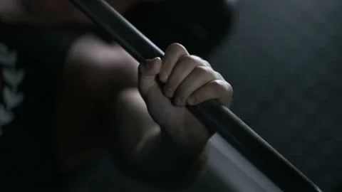 Bench press detailed shot Stock Footage 142279834