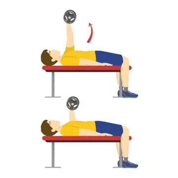 Bench press exercise for chest. Man doing workout 스톡 일러스트