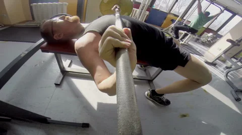 Bench press HD Stock Footage 35684521