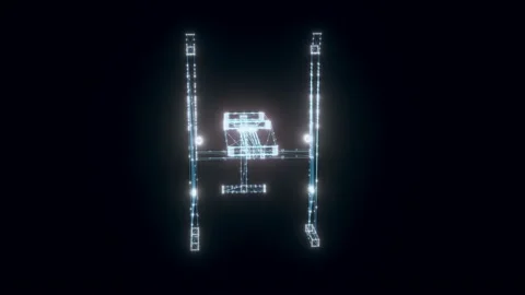 Bench press hologram Rotating Stock Footage 154837462