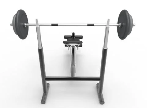 Bench Press- isolated on white background. Ilustración de archivo