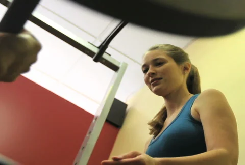 Bench Press Spotter Stock Footage 947697