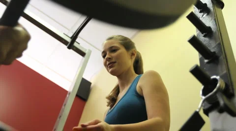 Bench Press Spotter Stock Footage 947705