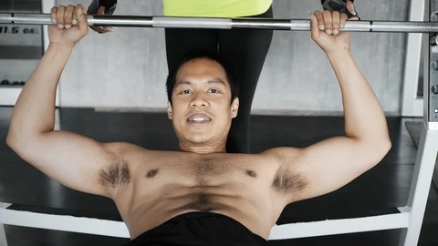 Bench press time. Stock Footage 103438577