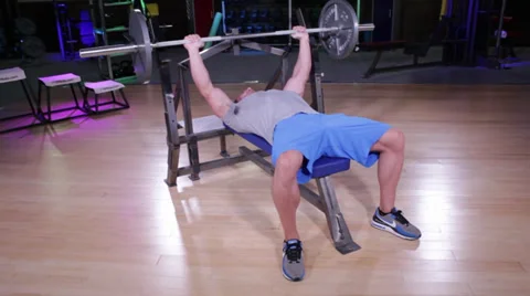 Bench Press Weight Workout Stock Footage 32422510