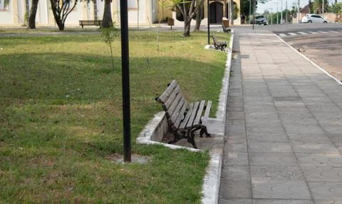 The bench in the public square Stock Photos