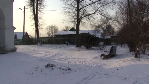 Bench in Russian park Stock Footage 155537186