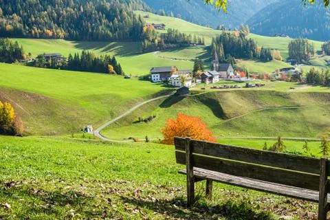 The bench with scenic view. Stock Photos
