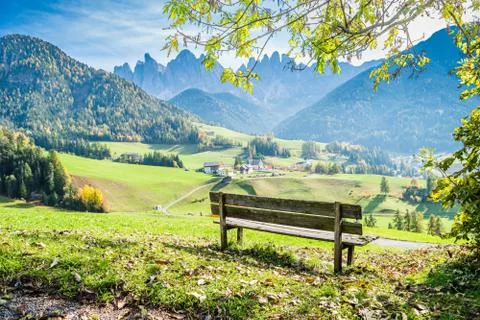 The bench with scenic view. Stock Photos