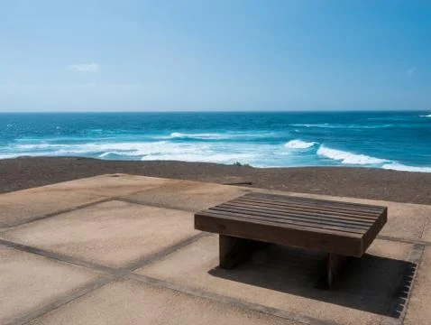 Bench on the sea Stock Photos