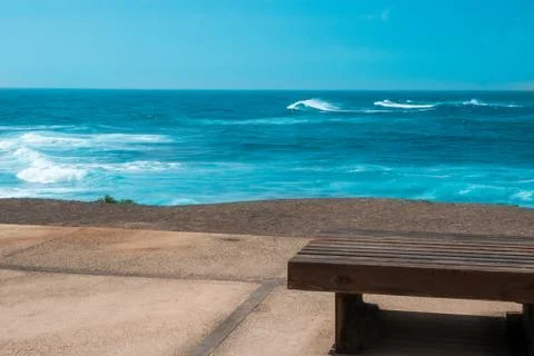 Bench on the sea Stock Photos