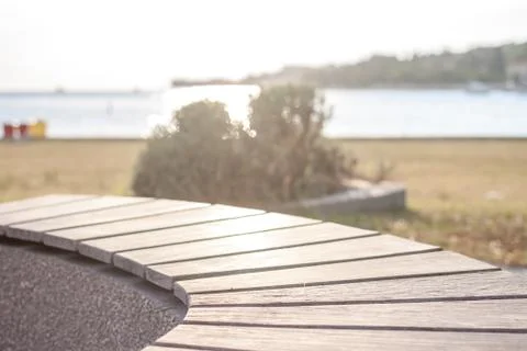 Bench on the seaside Stock Photos