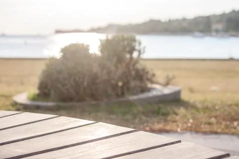 Bench on the seaside Stock Photos