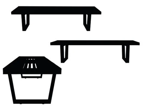 Bench silhouette on white background Stock Illustration