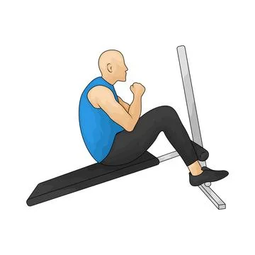 Bench sit up illustration Stock Illustration