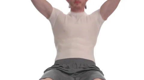 Bench Sit-ups Stock Footage 60003366