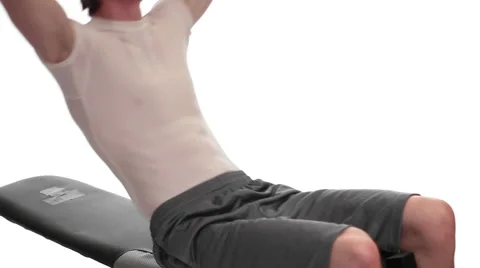 Bench Sit-ups Stock Footage 60003847