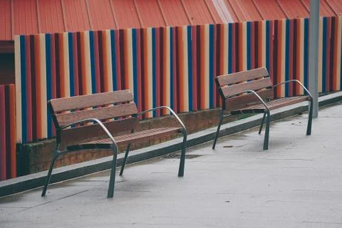 Bench in the street Stock Photos