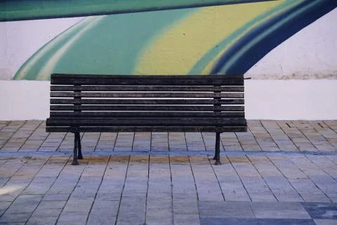 Bench in the street Stock Photos