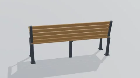 Bench streetscape 3d loop white background 3D animation seamless loop Stock Footage 341851539