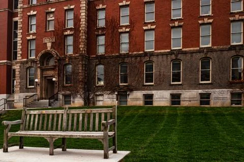 Bench on SU campus Stock Photos