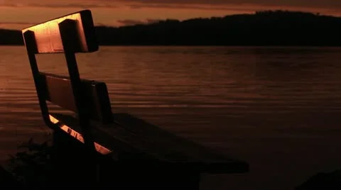 Bench at sunrise Video stock 11354292