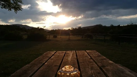 Bench sunset Vídeos de archivo 93142739