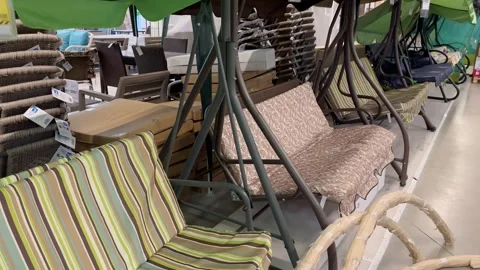 Bench swing garden Stock Footage 242625814