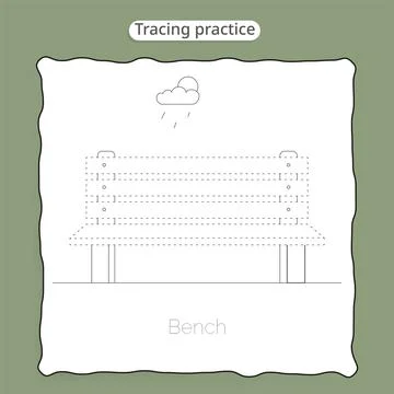 Bench Tracing Practice Worksheet Template Stockillustratie
