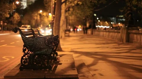 Bench Traffic Stock Footage 1002019