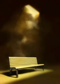 Bench Under The Lantern Stock Illustration