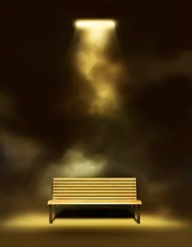 Bench Under The Lantern Stock Illustration