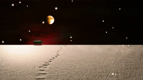 The bench under the moon Stock Footage 589236