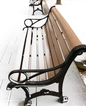Bench under snow Stock Photos