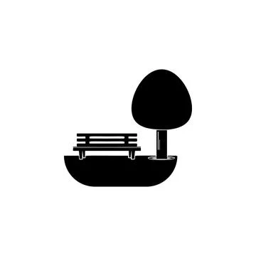 Bench under the tree icon. Element of parks and landscape icon. One of the Stock Illustration