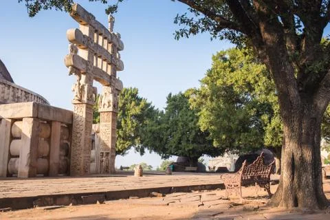 Bench under the tree Foto stock